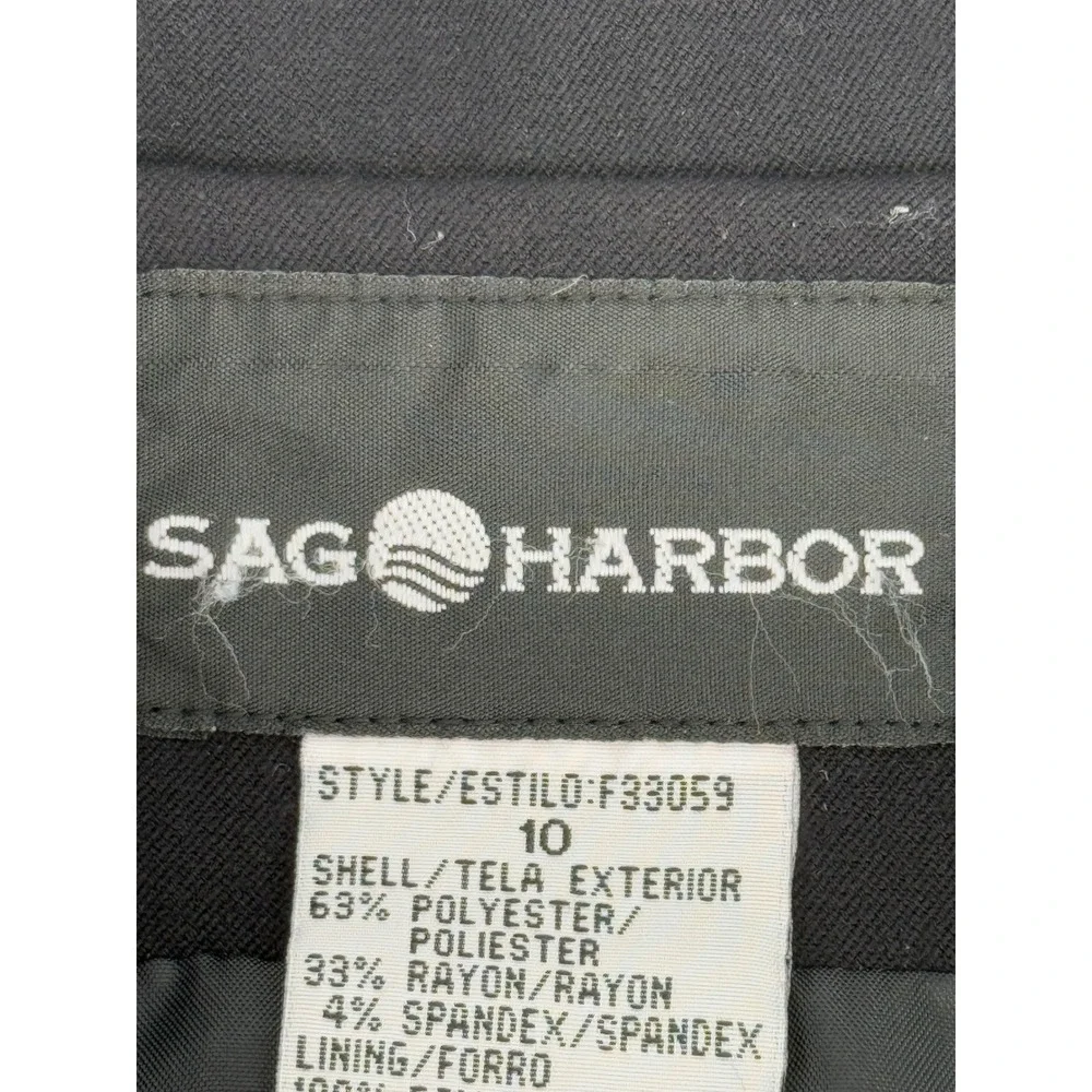 Sag Harbor Zipper Collar Jacket Blazer Womens Professional Business‎ Sz 10 Black